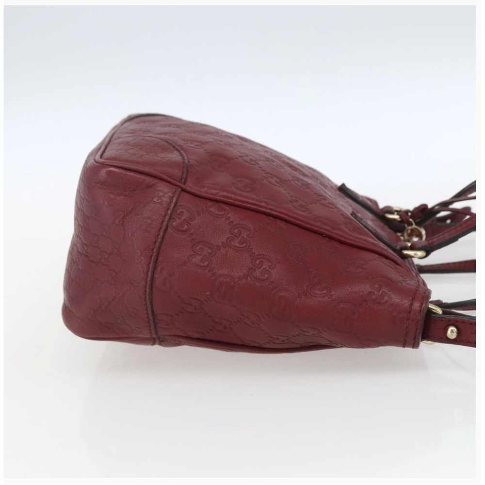 GUCCI Microguccissima Bree Tote Bordeaux Red Leather Handbag Authenticated - Picture 4 of 16